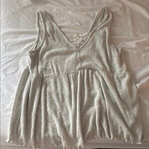 Women's Ribbed Cream Top